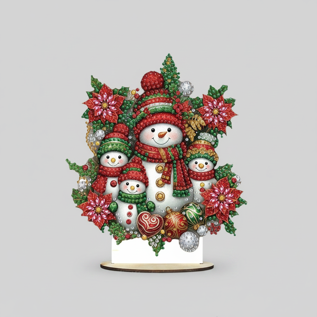 5D Schneemann-Familie | Diamond Painting