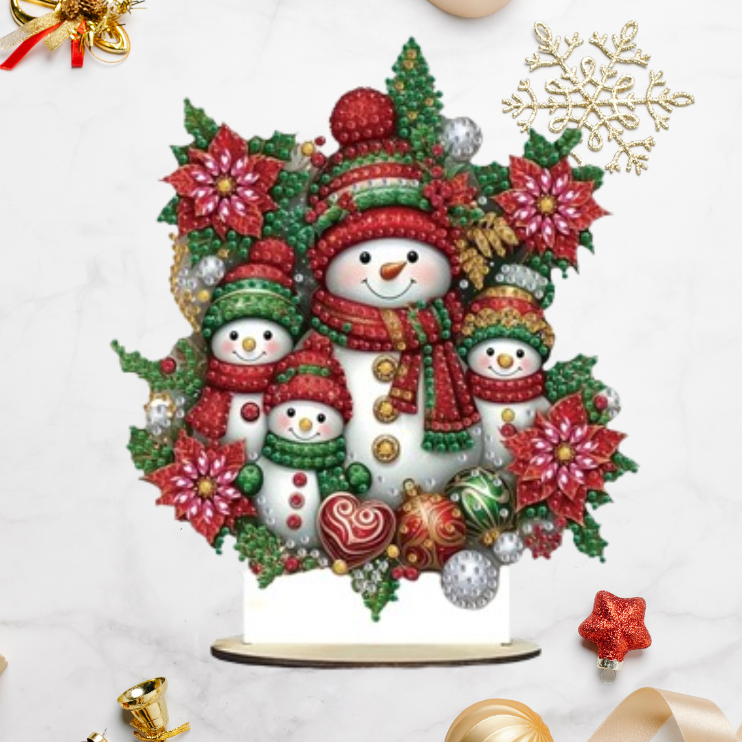 5D Schneemann-Familie | Diamond Painting