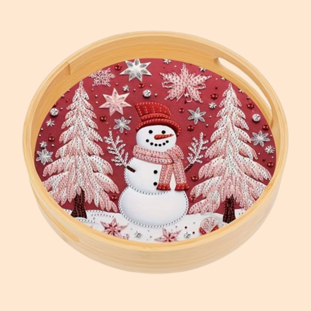 Schneemann | Tablett | Diamond Painting