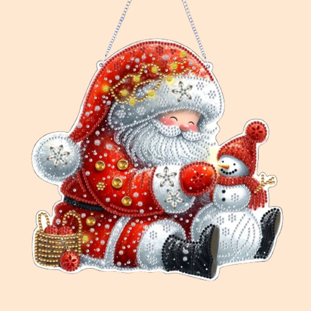 Dekoanhänger | Weihnachtsmann | Diamond Painting
