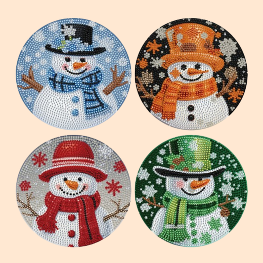 Schneemann Platzsets | 4 Stück | Diamond Painting