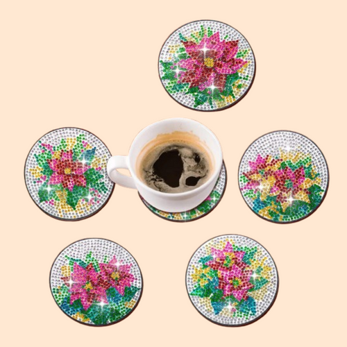 Blumen-Untersetzer | Diamond Painting