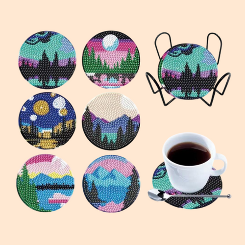 Landschafts-Untersetzer | Diamond Painting