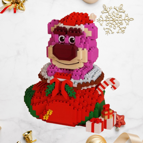 Rosa Bär in Weihnachtssocke  | Bausteine