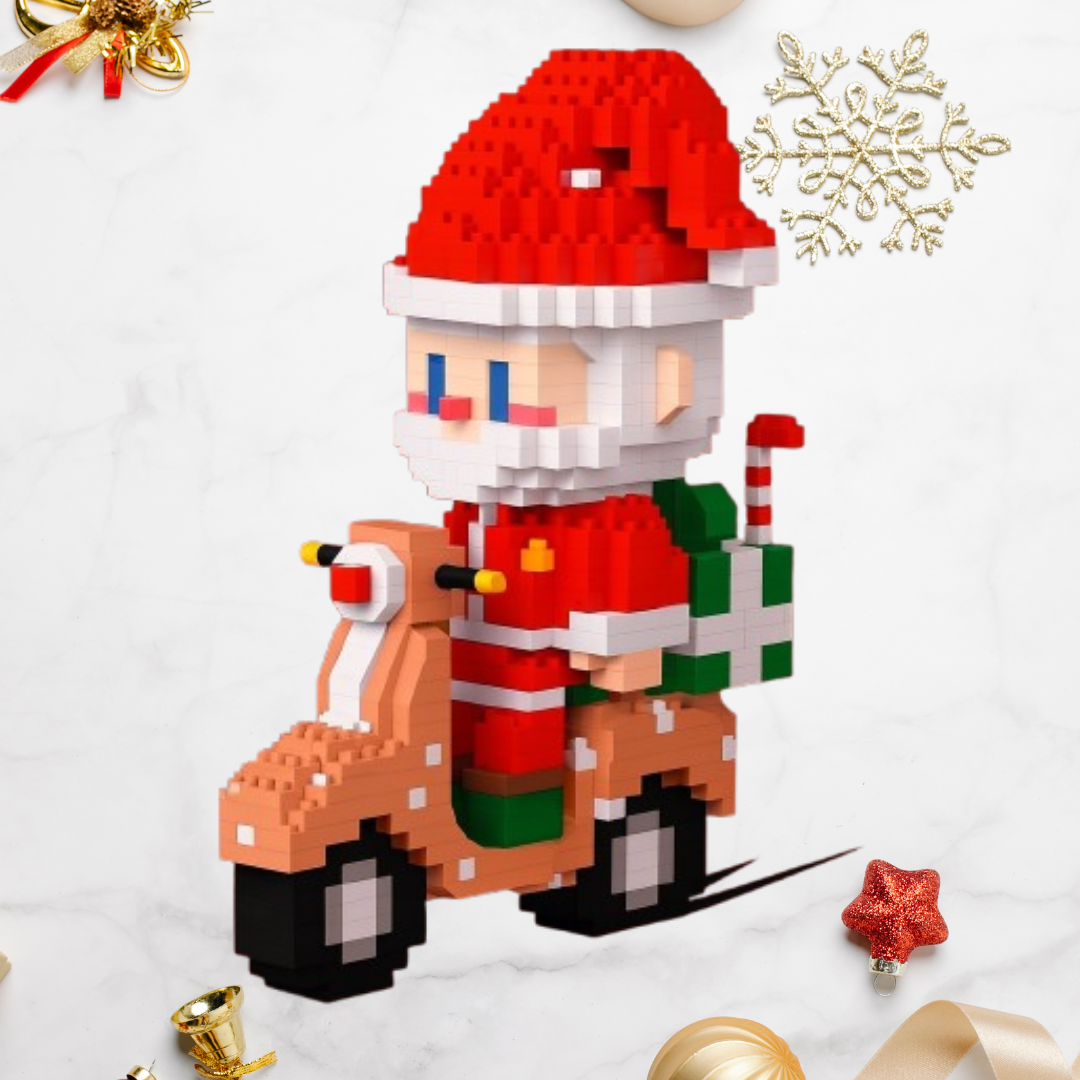 Weihnachtsmann auf Motorroller  | Bausteine