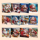 Weihnachtsmann Weihnachtskarten | 12 Stück | Diamond Painting