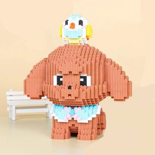 Welpe mit Vogel  | Bausteine