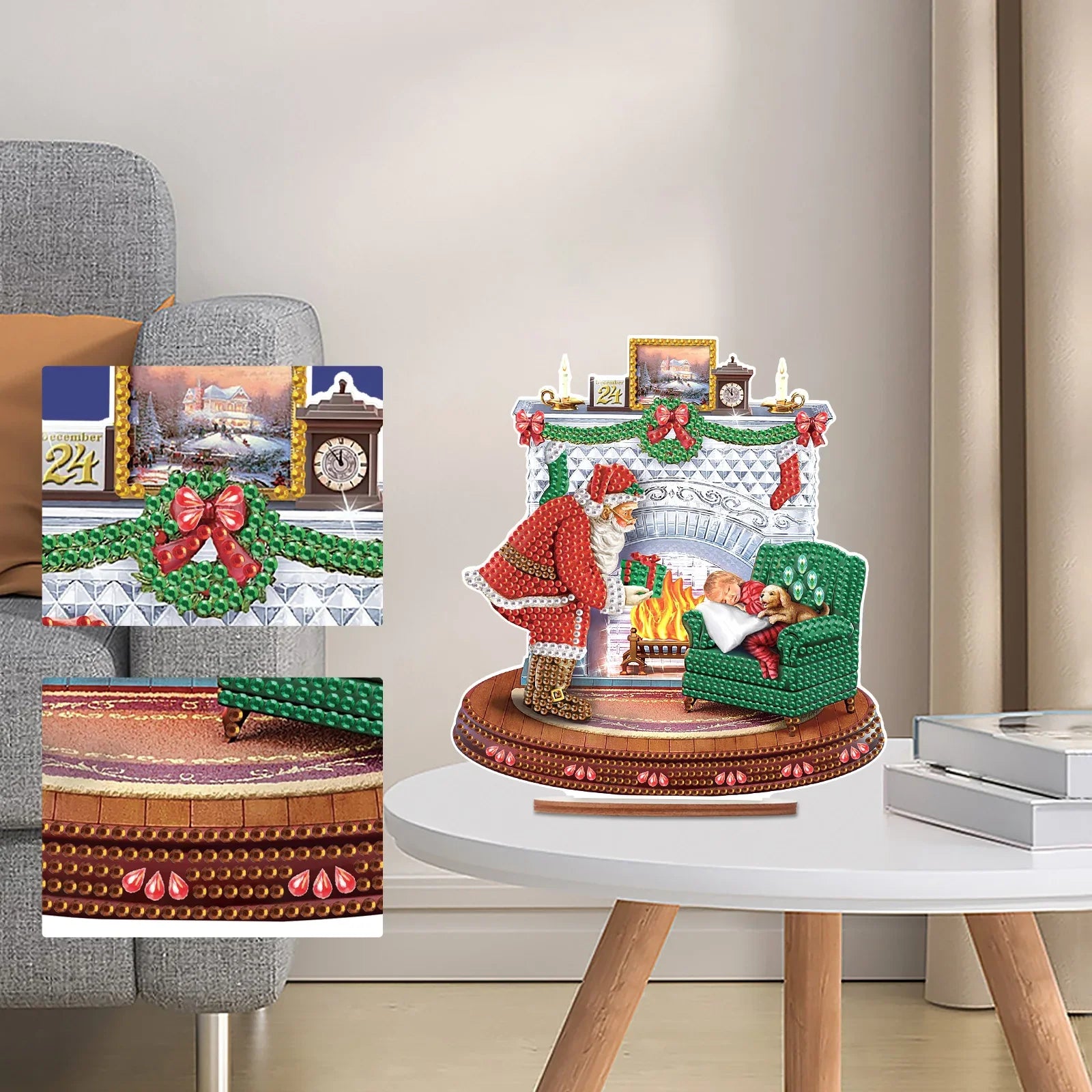 5D Weihnachtsmann am Kamin | Diamond Painting