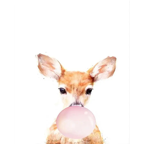 Giraffe mit Kaugummi | Malen nach Zahlen