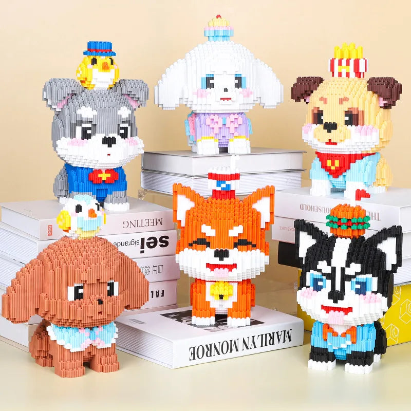 Welpe mit Vogel  | Bausteine