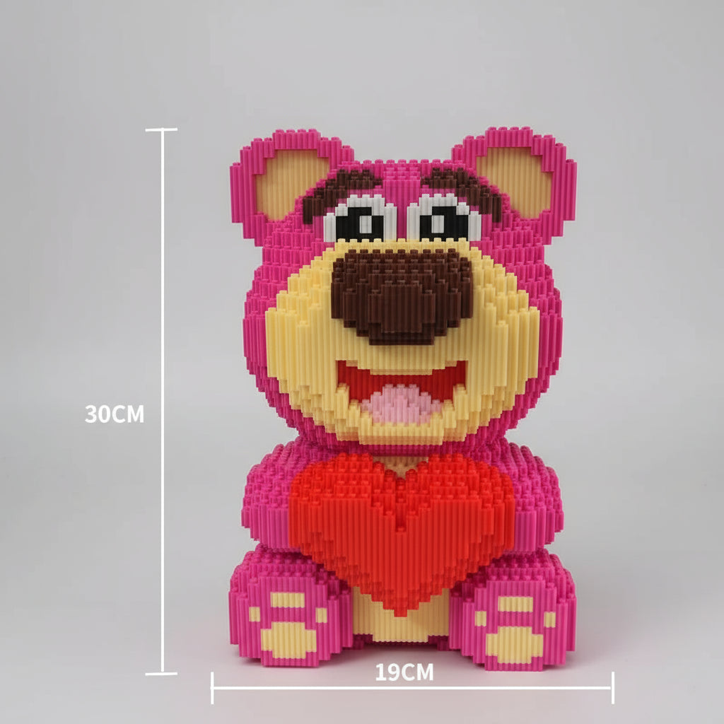 Rosa bär mit Herz | Bausteine