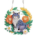 Katze mit Blumen | Diamond Painting Deko Anhänger