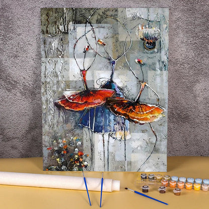 Ballerina in Bewegung – Malen nach Zahlen