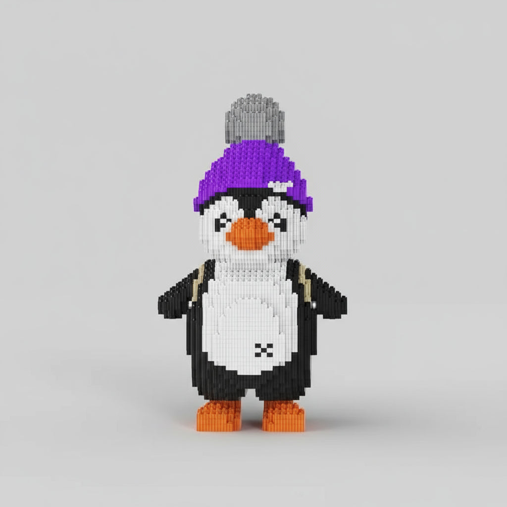 Pinguin mit Mütze | Bausteine