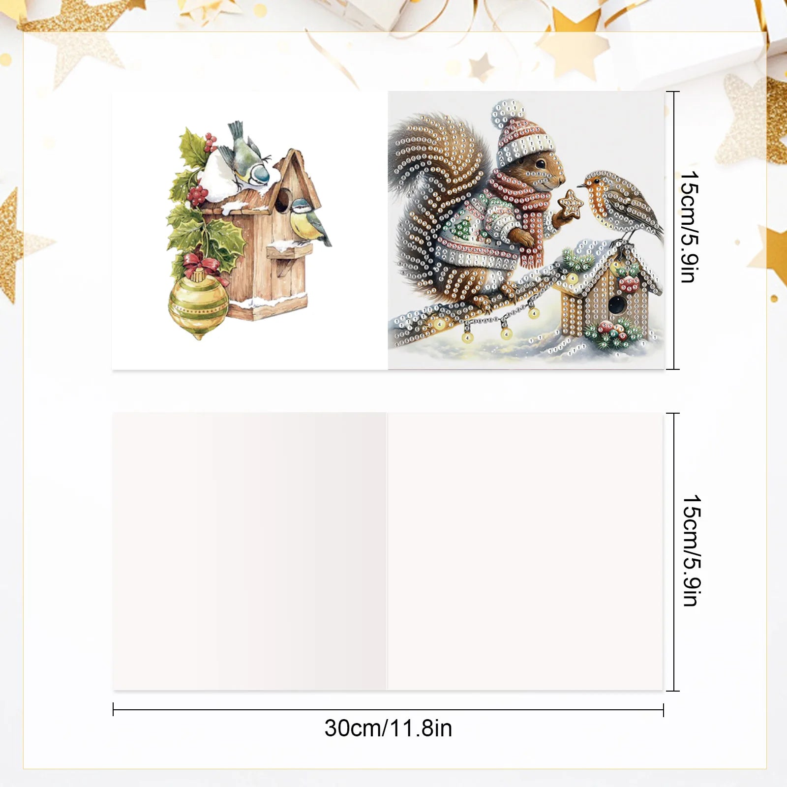 Weihnachtseichhörnchen | 6 Stück | Diamond Painting