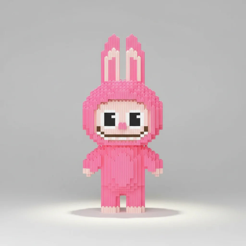 Knallrosa Labubu | Bausteine