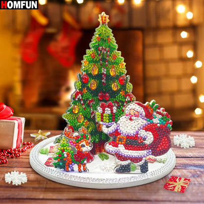 3D Weihnachtsmann bei Weihnachtsbaum | Diamond Painting