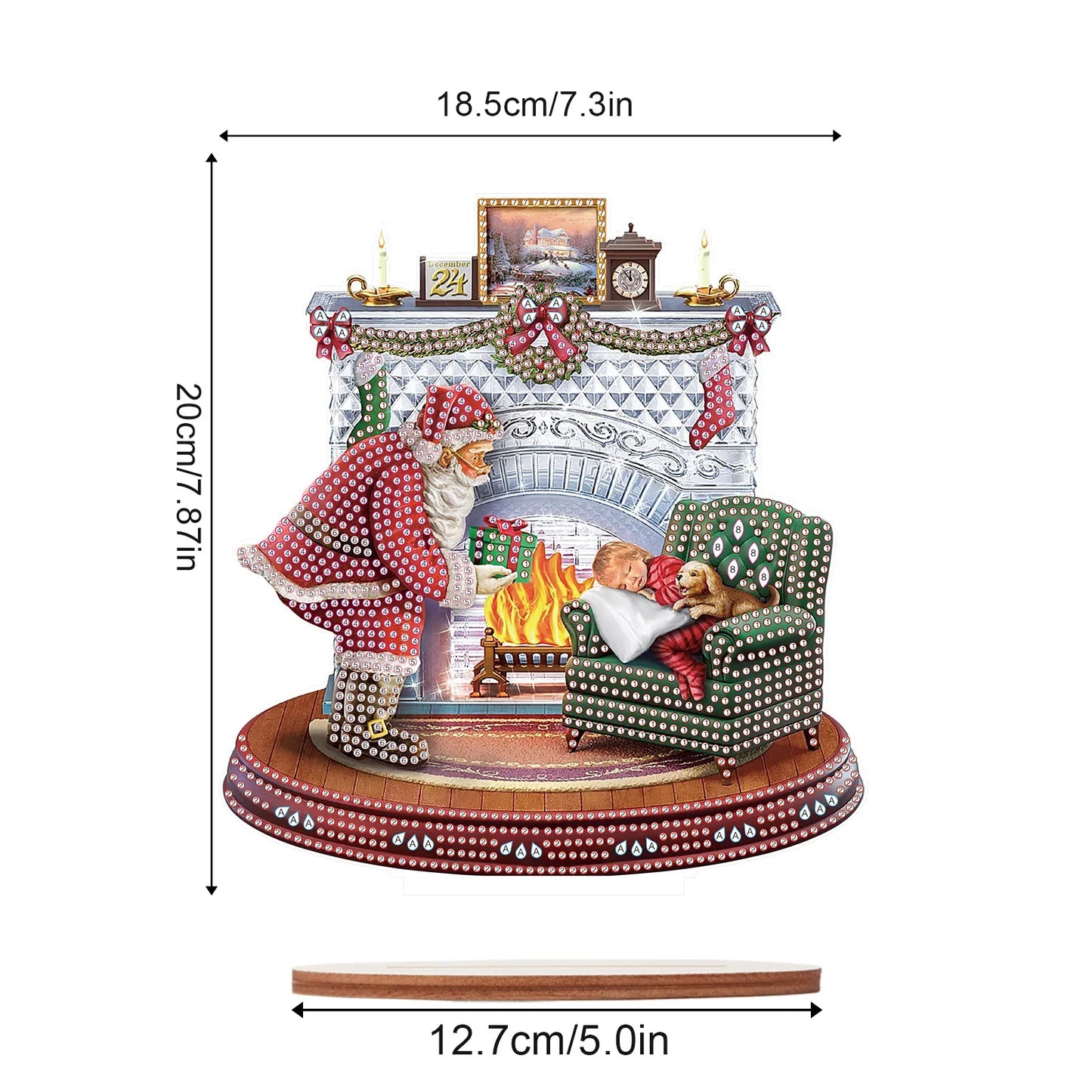 5D Weihnachtsmann am Kamin | Diamond Painting
