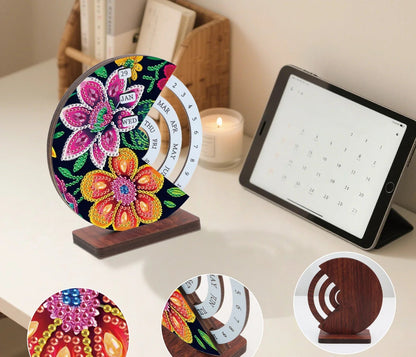 Rosa & orange Blume | Kalender | Diamond painting