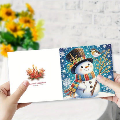 Schneemann Weihnachtskarten | 6 Stück | Diamond Painting