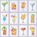 12 Mini Diamond Paintings | Cocktails | Diamond Painting