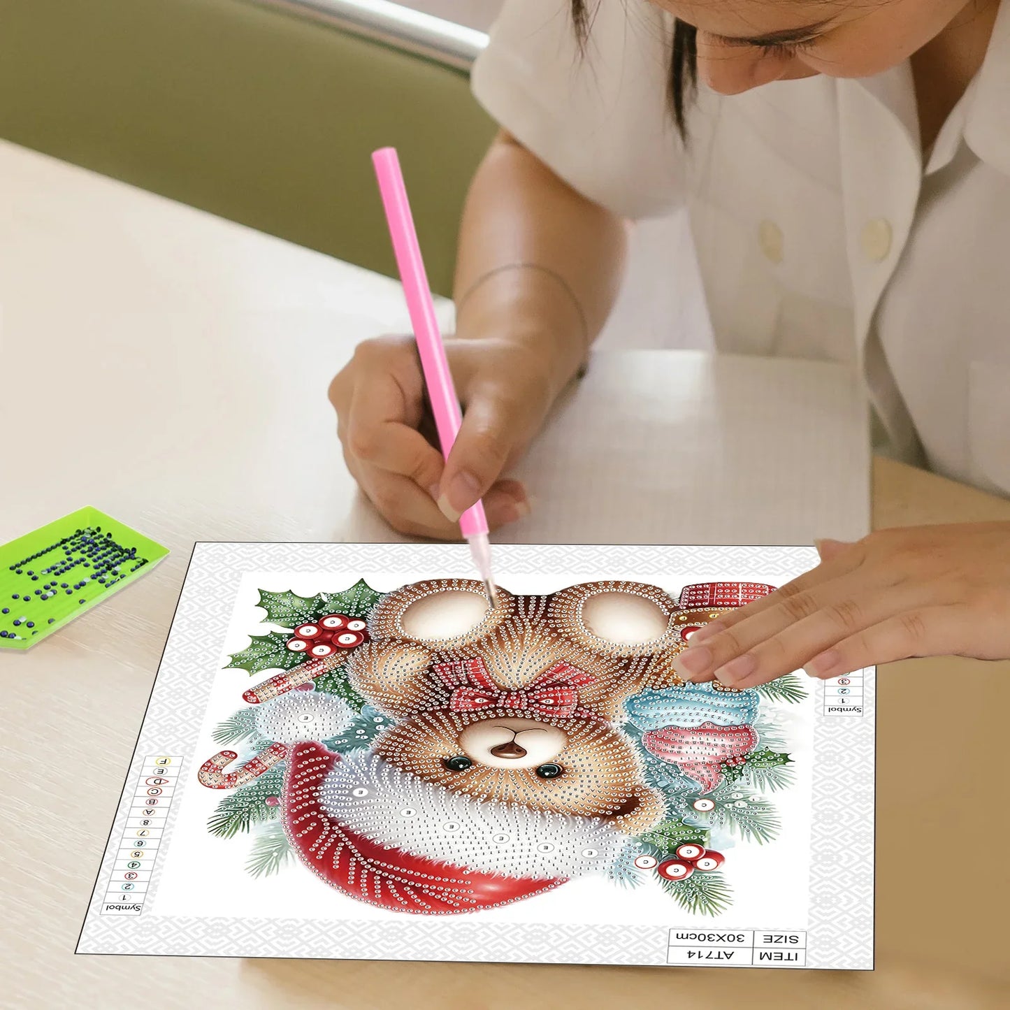 Bär mit Weihnachtsmütze | Diamond Painting