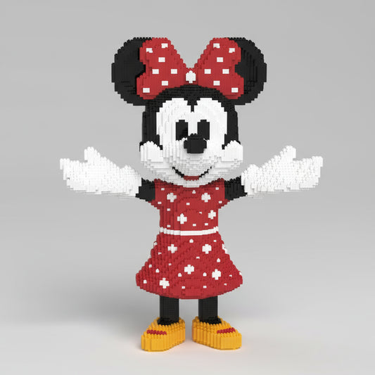 MEGA Maus im roten Kleid mit Schleife | Bausteine