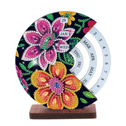 Rosa & orange Blume | Kalender | Diamond painting