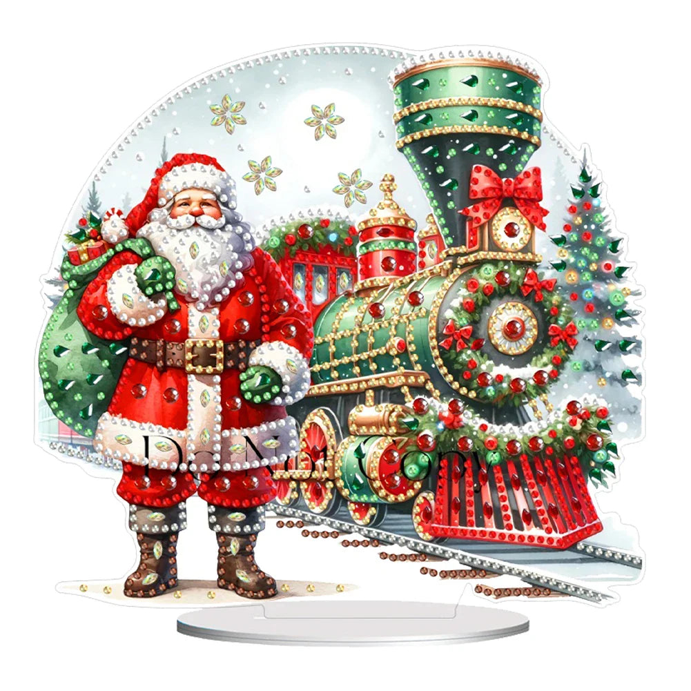 5D Weihnachtsmann mit Zug | Diamond Painting
