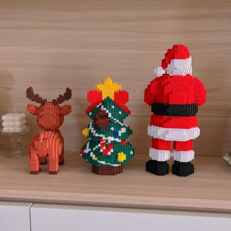 Weihnachtsmann mit Geschenk | Bausteine