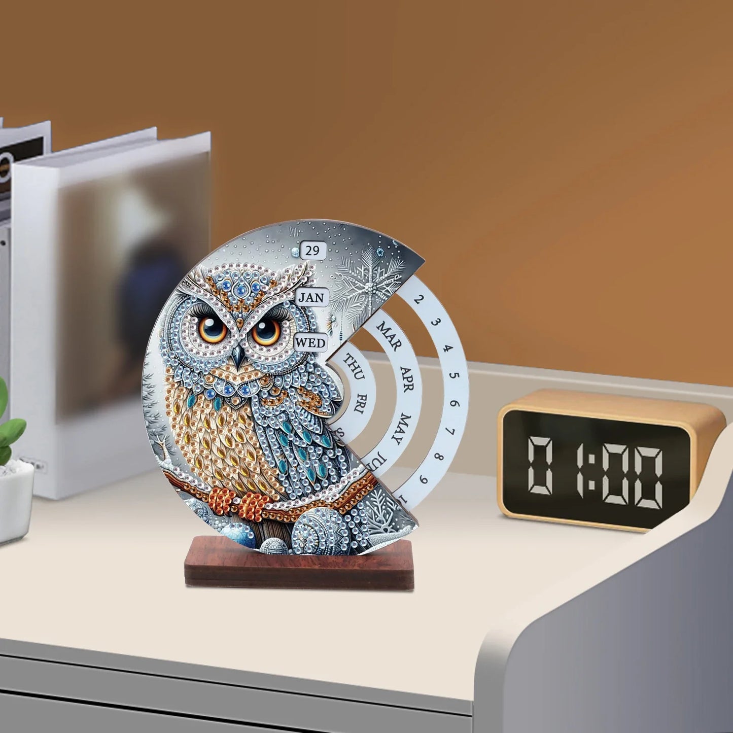 Graue Eule | Kalender | Diamond Painting