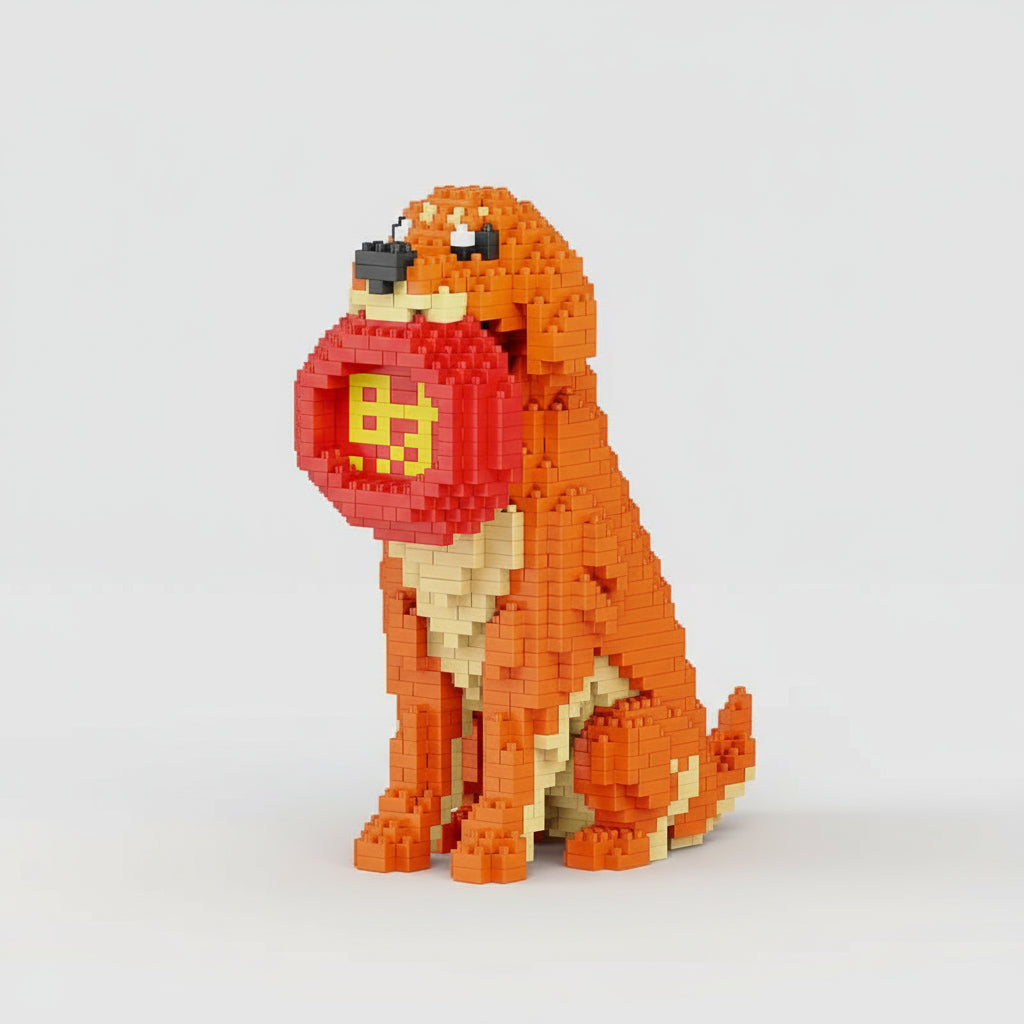 Hund mit Frisbee  | Bausteine