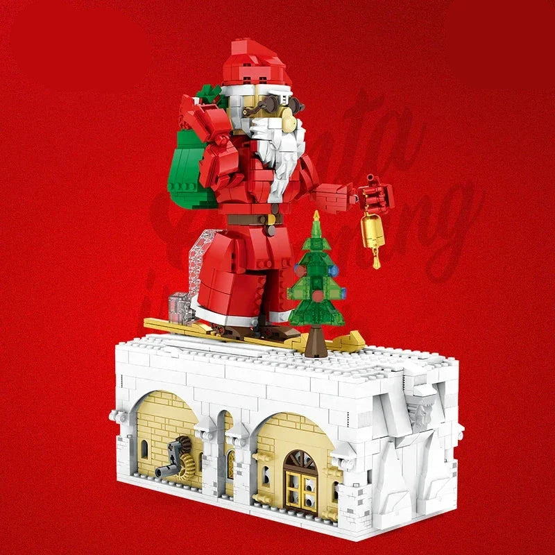 Weihnachtsmann auf Skiern  | Bausteine