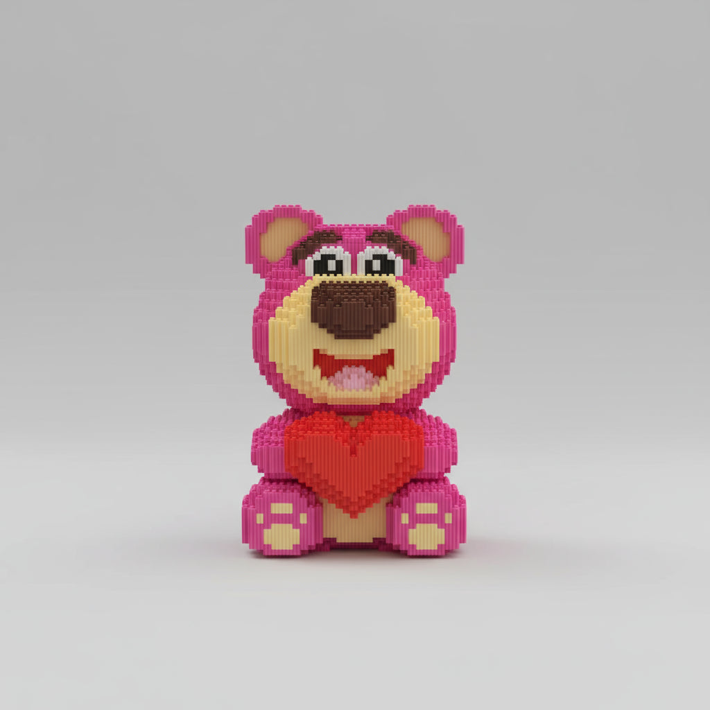 Rosa bär mit Herz | Bausteine