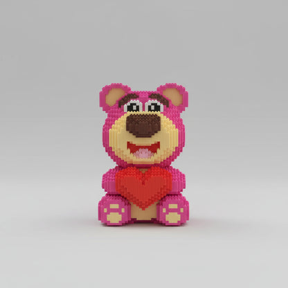 Rosa bär mit Herz | Bausteine