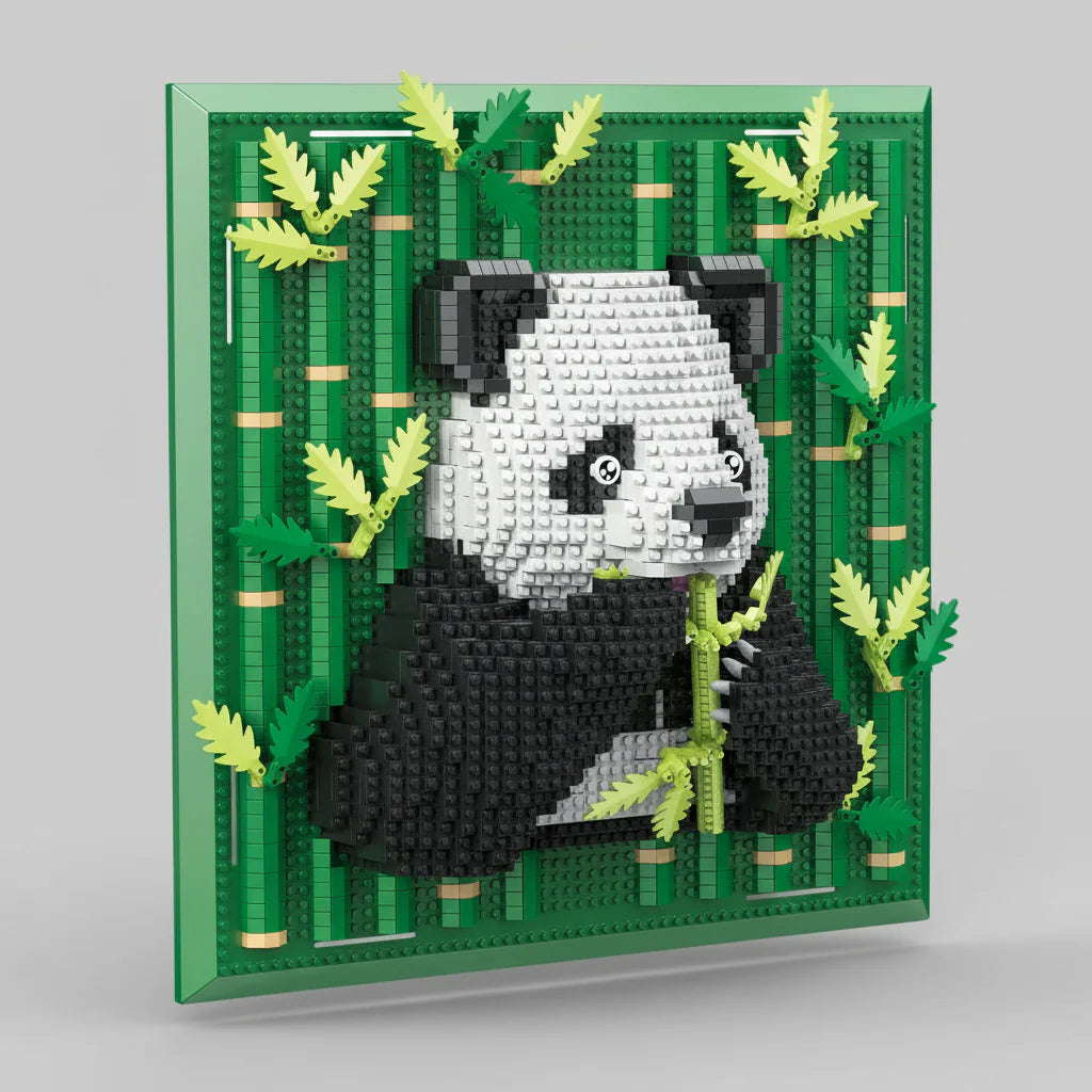 Panda auf Bauplatte | Bausteine