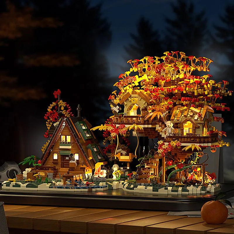 Herbsthaus mit Baumhaus | Bausteine