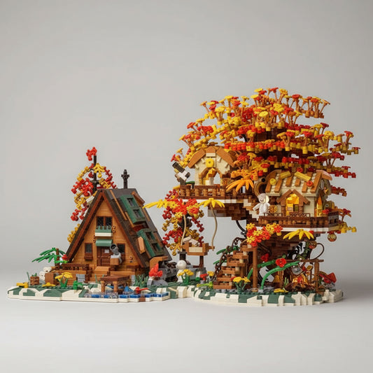 Herbsthaus mit Baumhaus | Bausteine