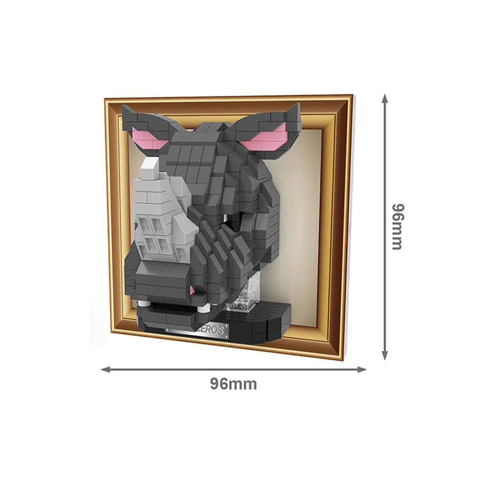 Mini 3D Bild Nashorn | Bausteine