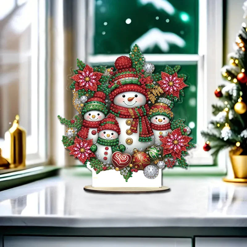 5D Schneemann-Familie | Diamond Painting