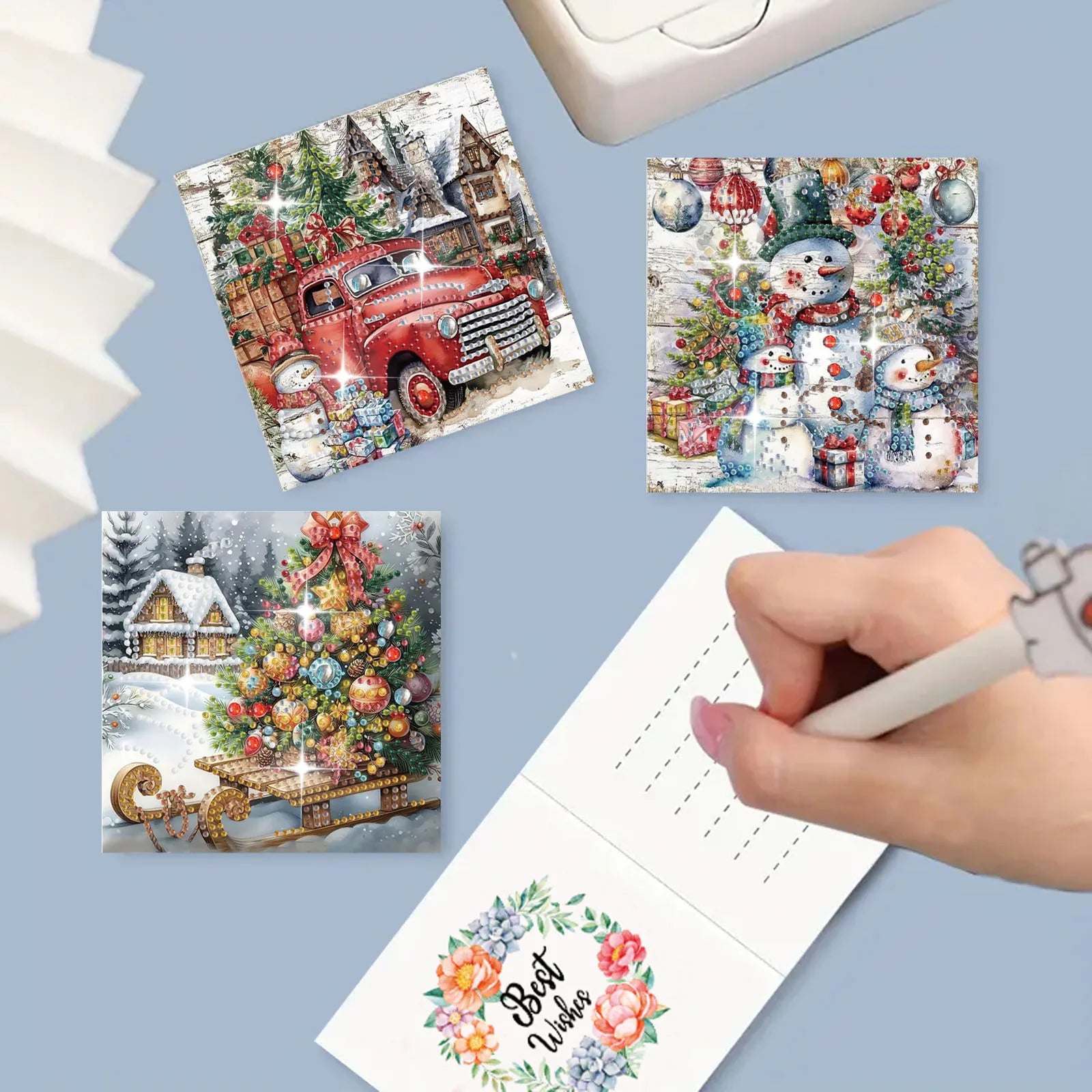 Verschiedene Weihnachtskarten | 6 Stück | Diamond Painting