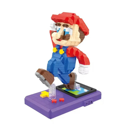 Roter Klempner auf Spielkonsole | Bausteine