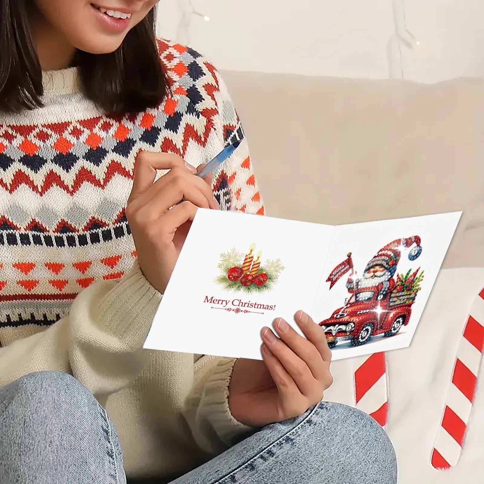 Weihnachtswichtel-Karten | 6 Stück | Diamond Painting