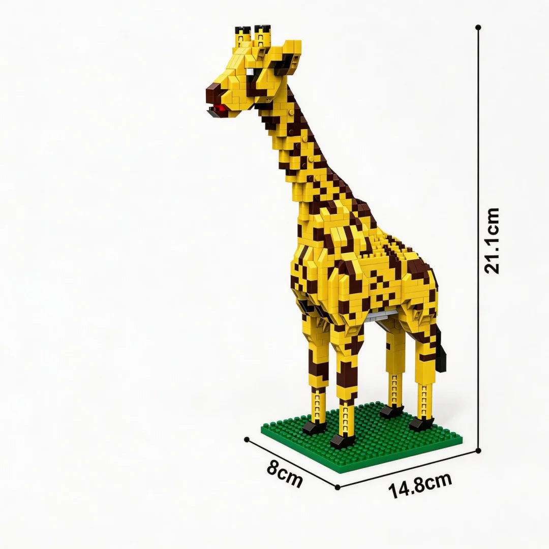 Giraffe auf Bauplatte | Bausteine