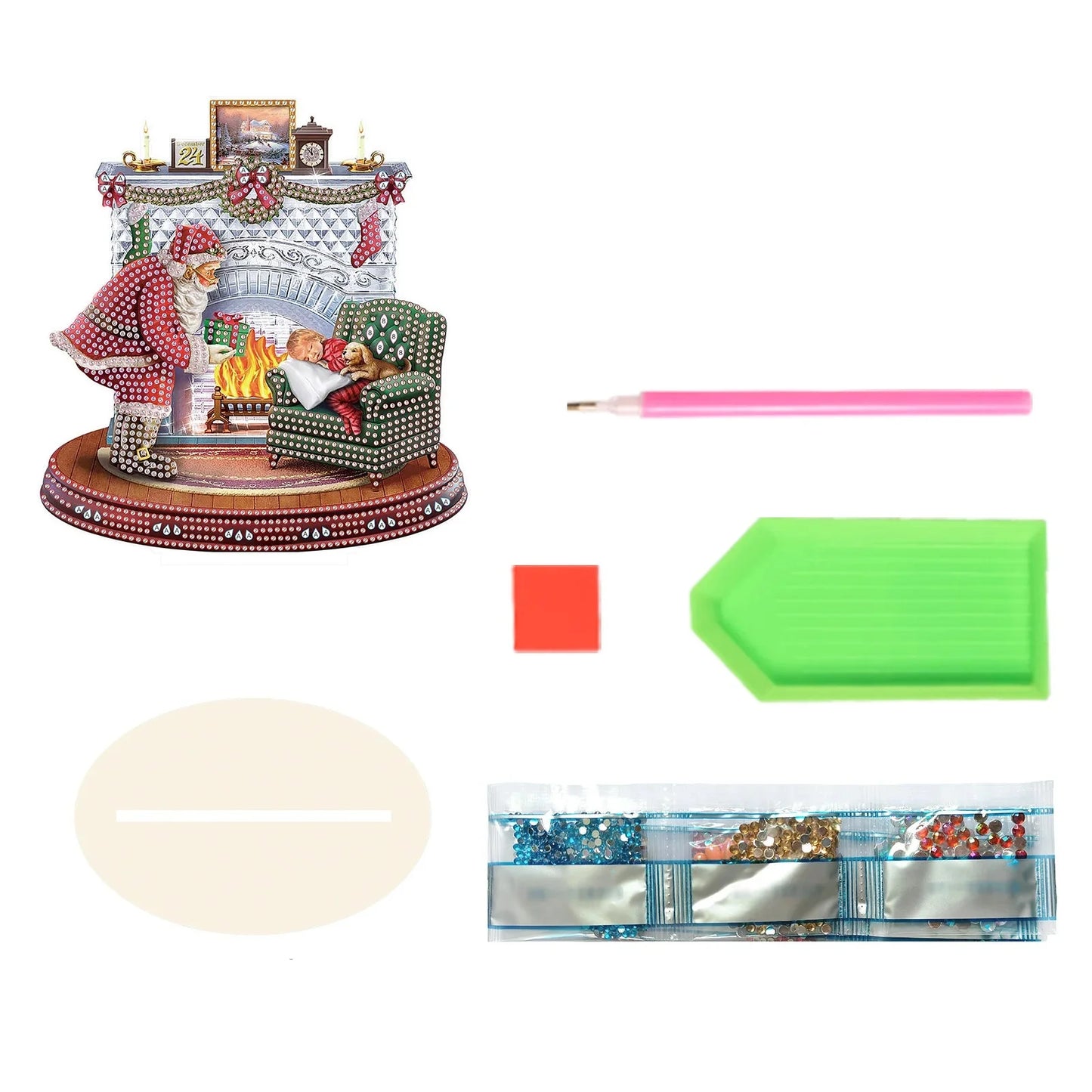 5D Weihnachtsmann am Kamin | Diamond Painting