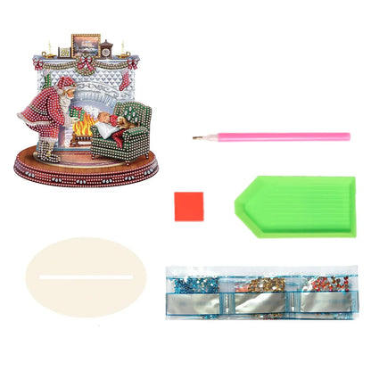 5D Weihnachtsmann am Kamin | Diamond Painting