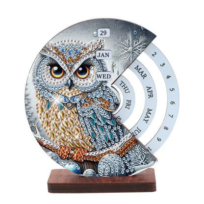 Graue Eule | Kalender | Diamond Painting
