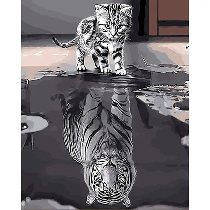 Kätzchen Weißer Tiger | Malen nach Zahlen