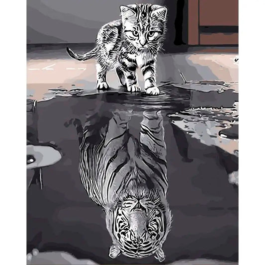 Kätzchen Weißer Tiger | Malen nach Zahlen