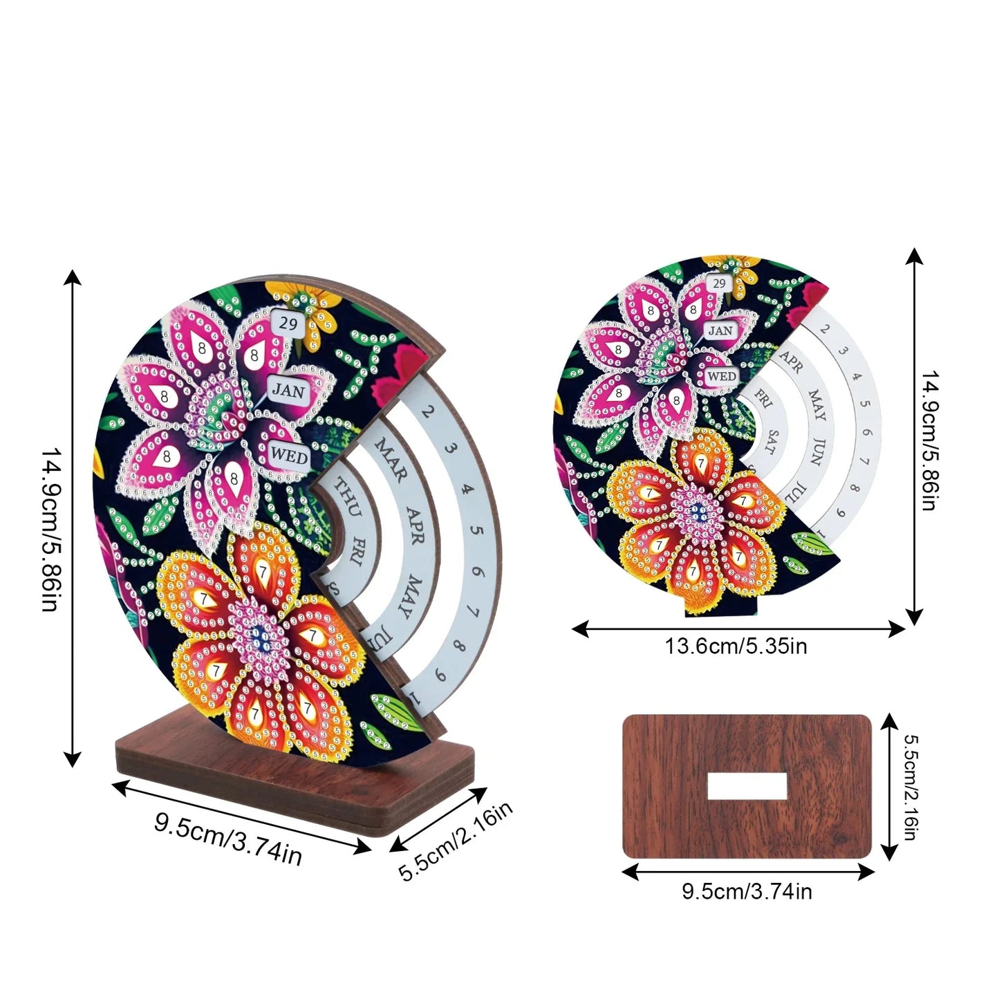 Rosa & orange Blume | Kalender | Diamond painting